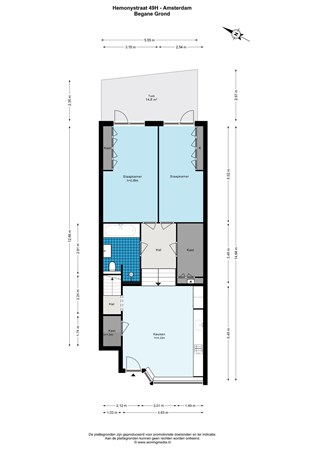 Floor plan - Hemonystraat 49H, 1074 BN Amsterdam 